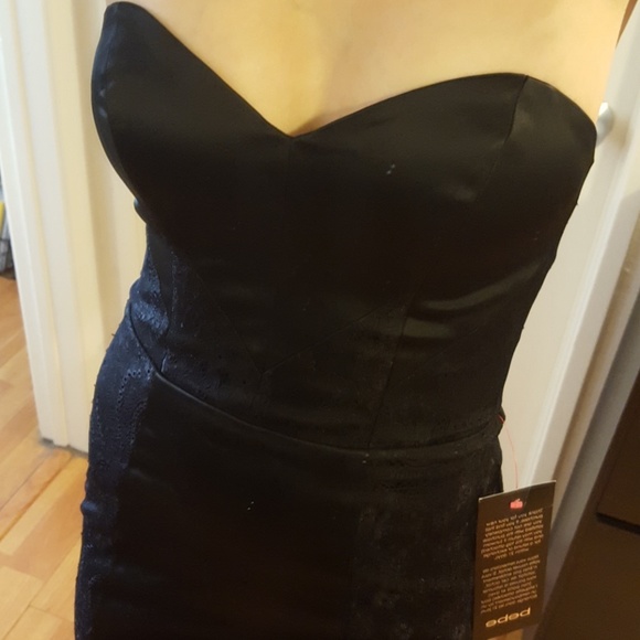 Bebe - Black Lace Strapless Dress - Picture 4 of 6